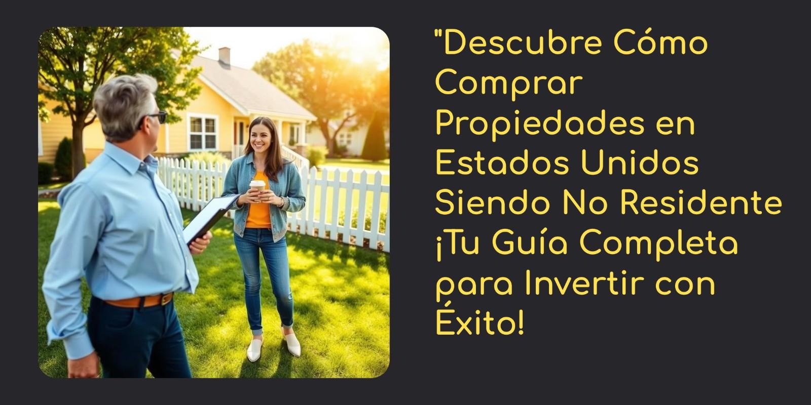 Descubre Cómo Comprar Propiedades en Estados Unidos Siendo No Residente ¡Tu Guía Completa para Invertir con Éxito